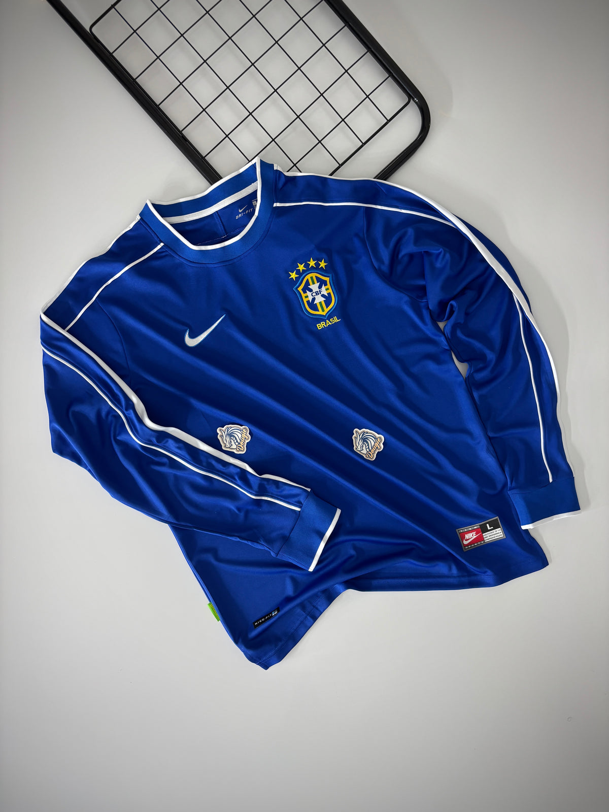 CAMISA RETRÔ MANGA LONGA BRASIL II COPA DO MUNDO 1998